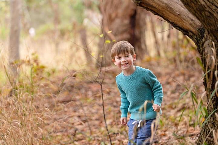 Little boy having fun at the Blackwood forest